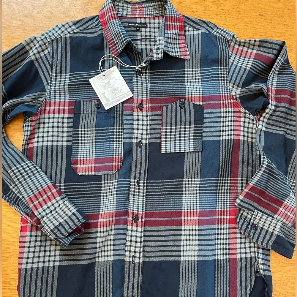Engineered Garments men’s plaid Flannel shirt, size M